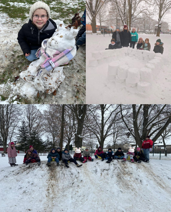 Winterfreude auf dem Schulhof